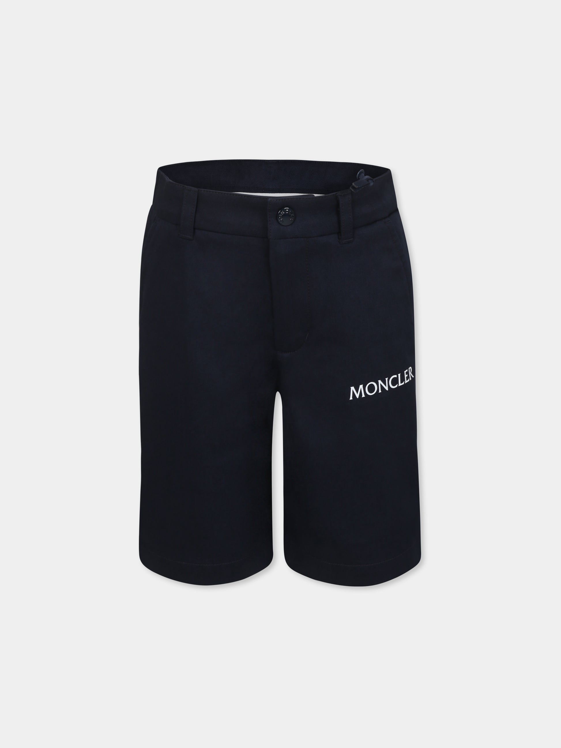 Shorts blu per bambino con logo,Moncler Kids,K1954 2B00002 597G4 744