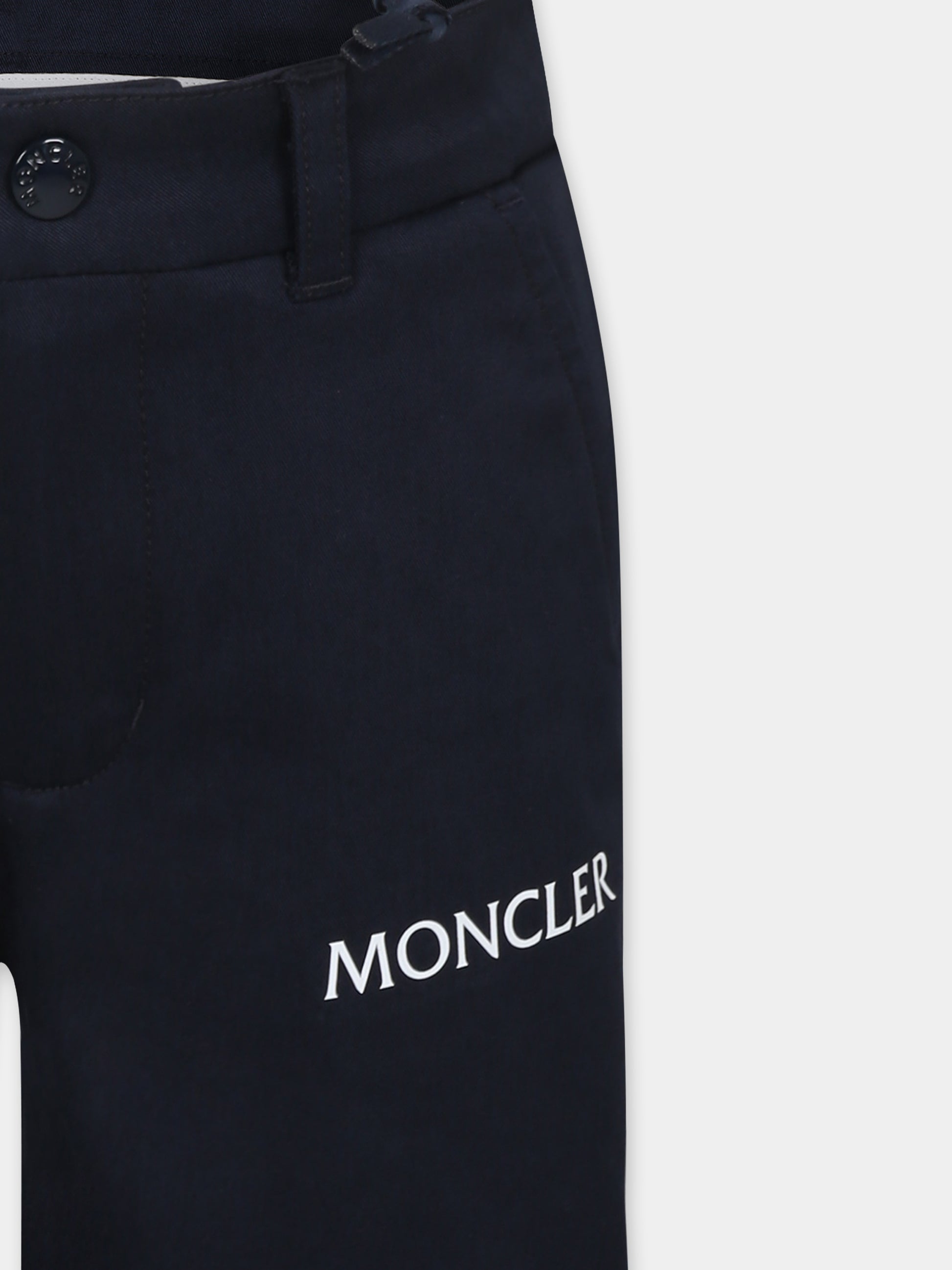 Shorts blu per bambino con logo,Moncler Kids,K1954 2B00002 597G4 744