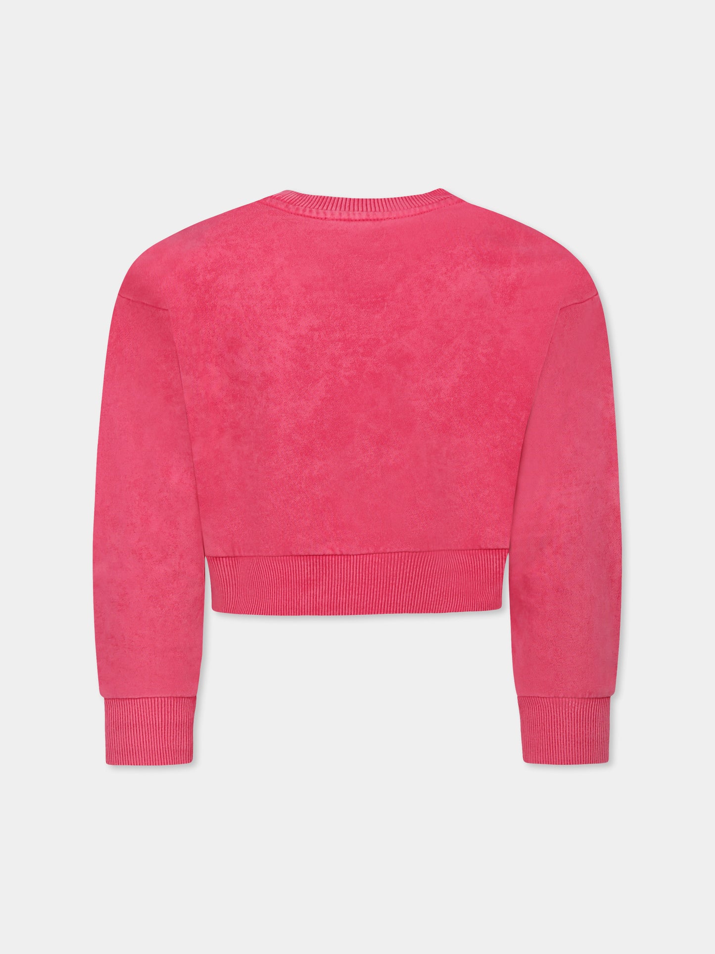 Felpa crop fucsia per bambina con logo,Diesel,J02256 KYAYK K362