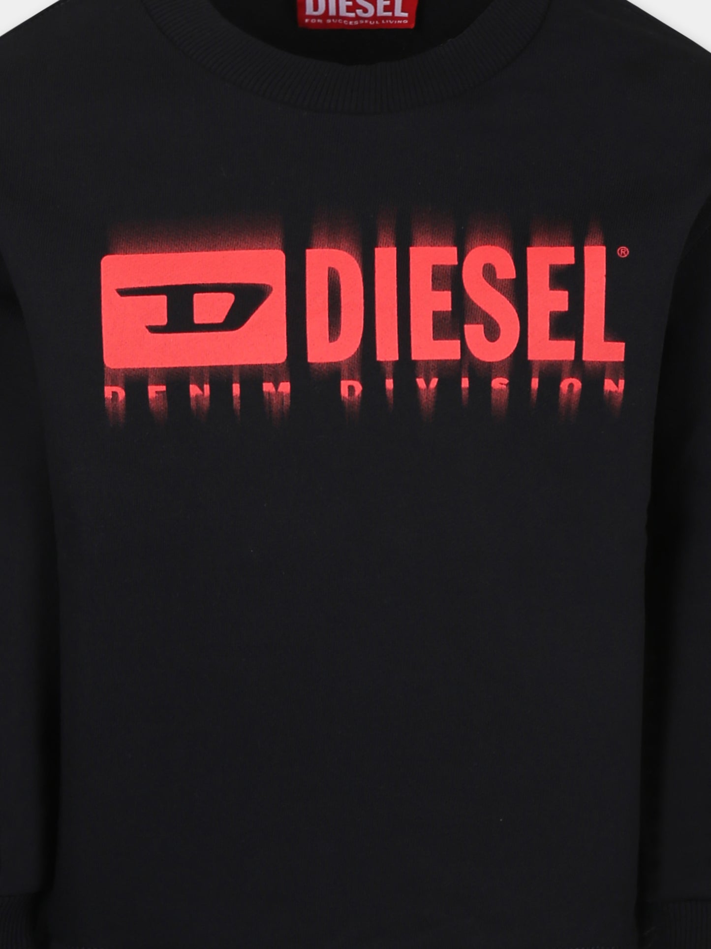 Felpa nera per bambino con logo,Diesel,J02040 KYAVF K9002