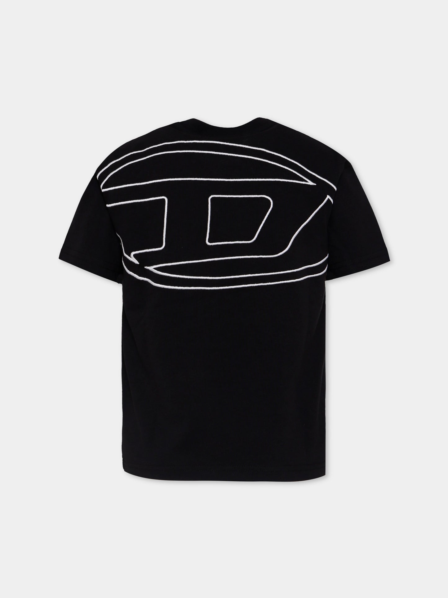 T-shirt nera per bambino con logo,Diesel,J02276 0HGAM K900