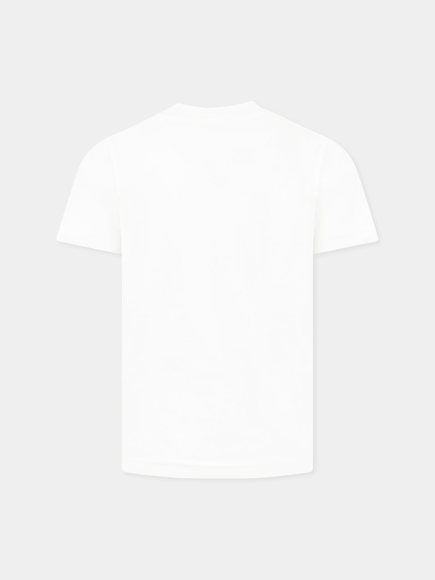 White t-shirt for boy with logo