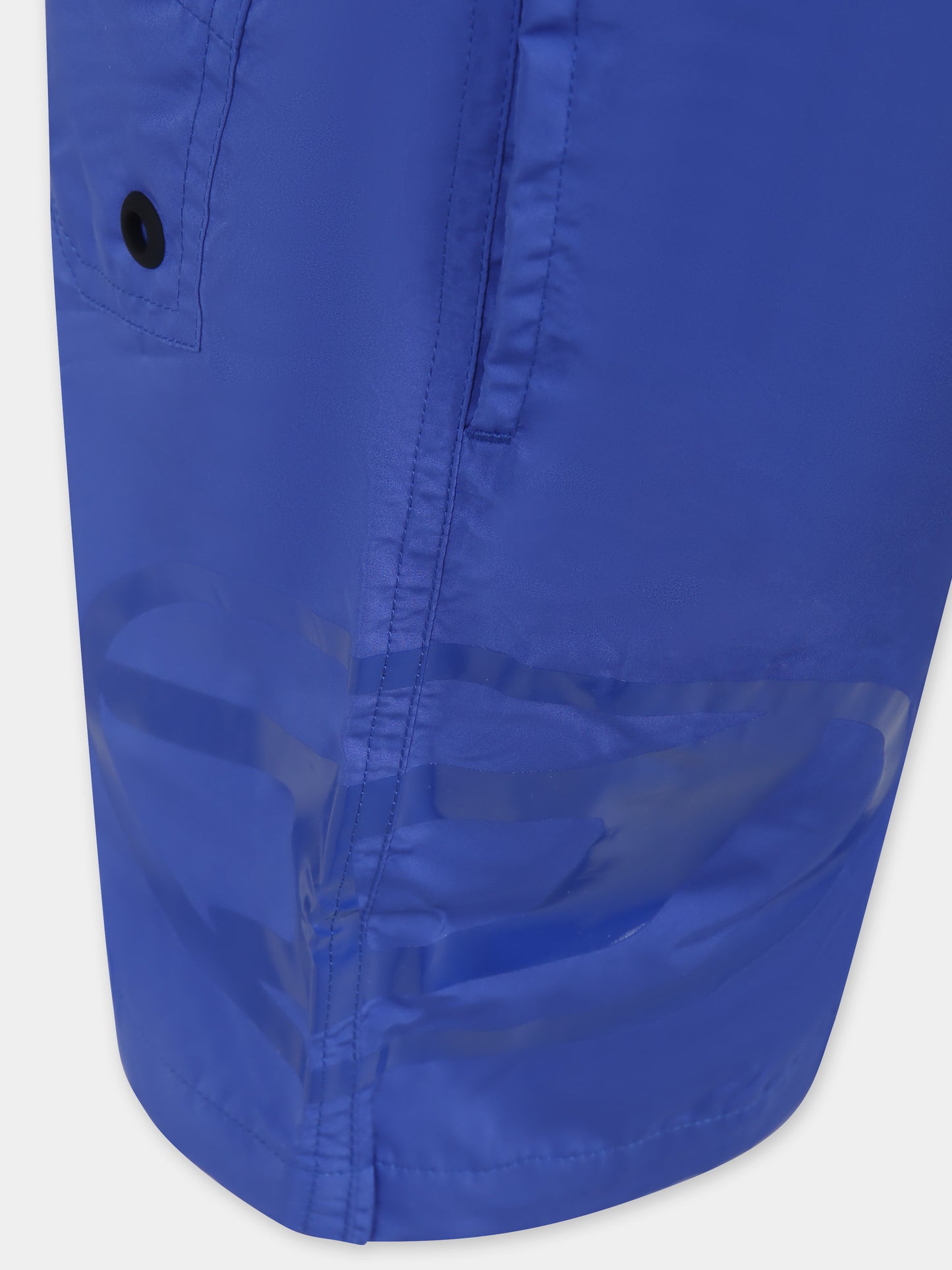 Blue swim shorts for boy with logo