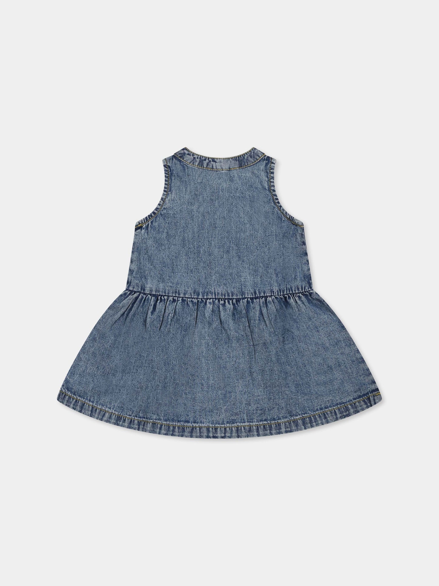 Denim dress for baby girl with logo