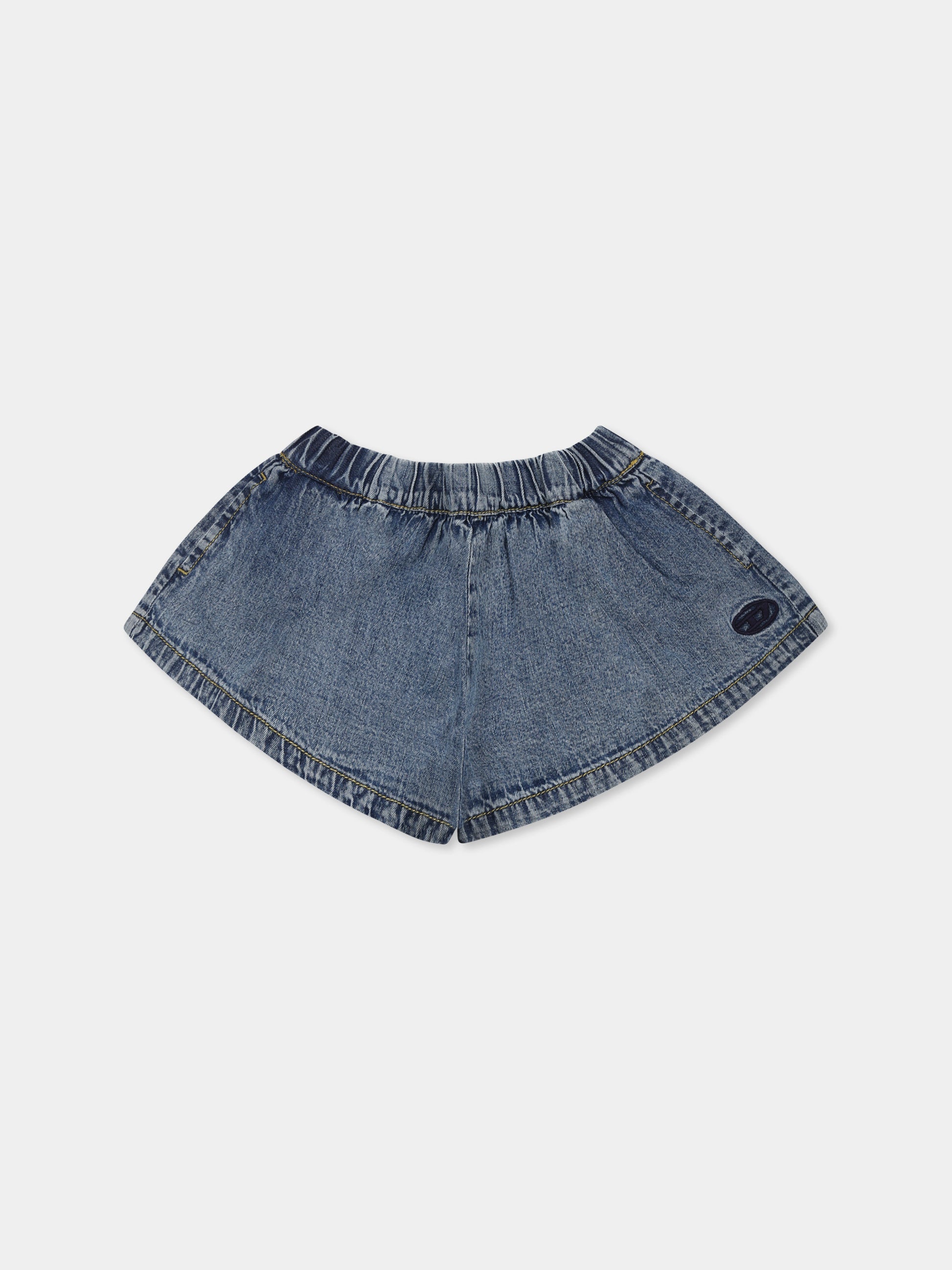 Shorts denim per neonata con logo,Diesel,K00599 KXBNH K01
