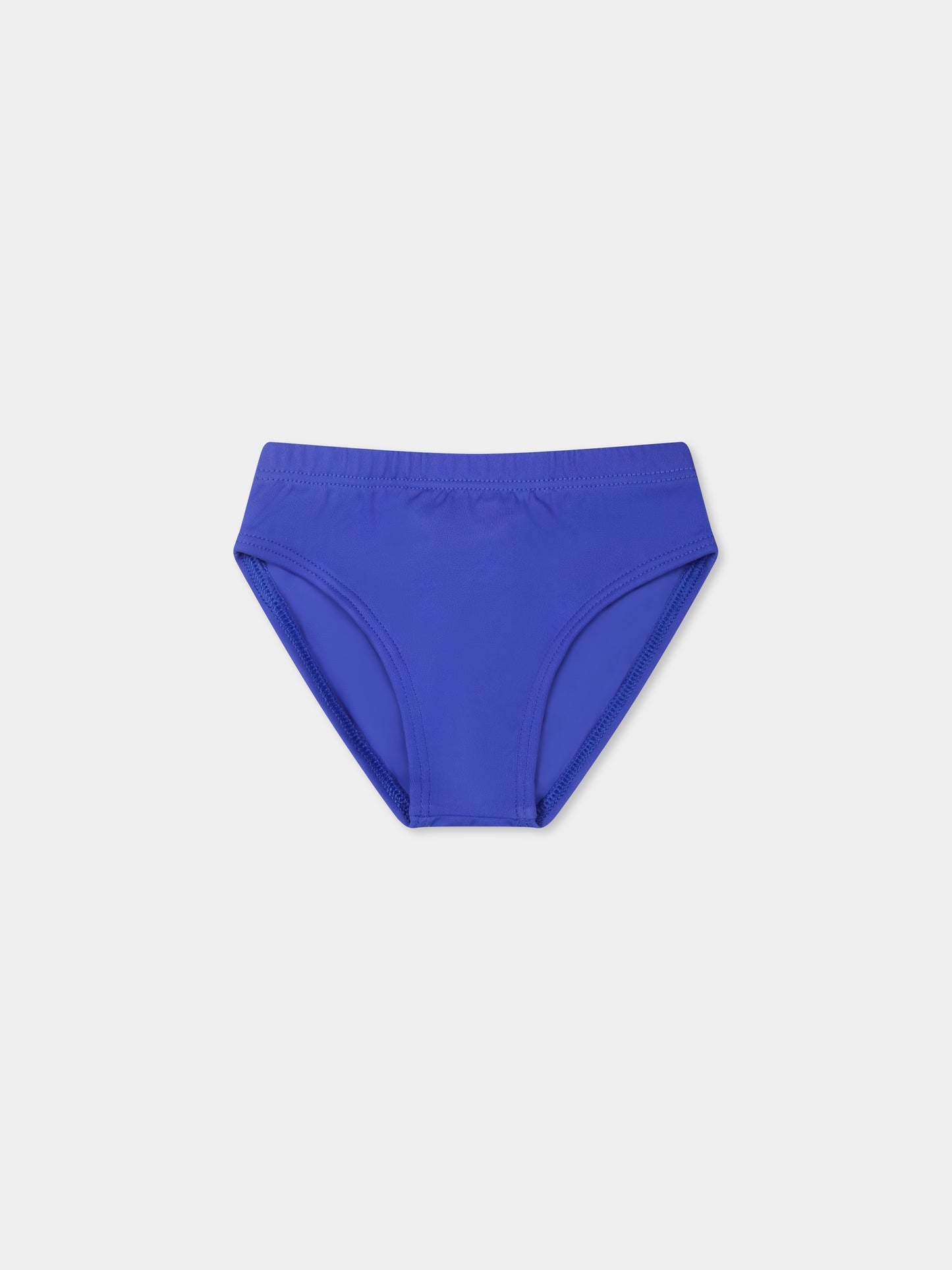 Blue swim briefs for baby boy with logo