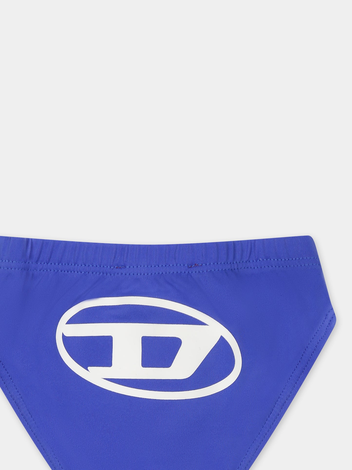 Blue swim briefs for baby boy with logo