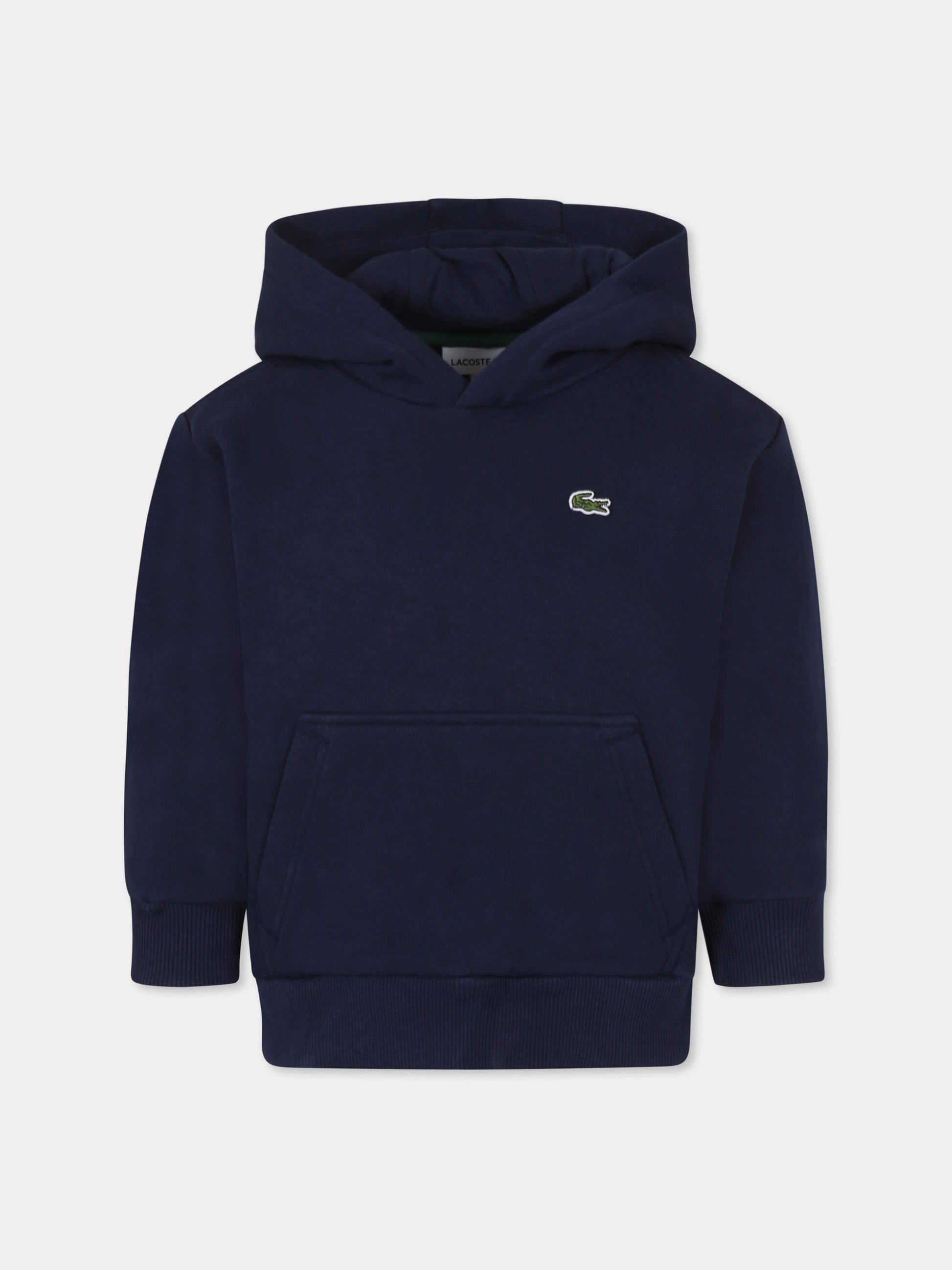 Felpa blu per bambino con coccodrillo,Lacoste,SJ5292 166