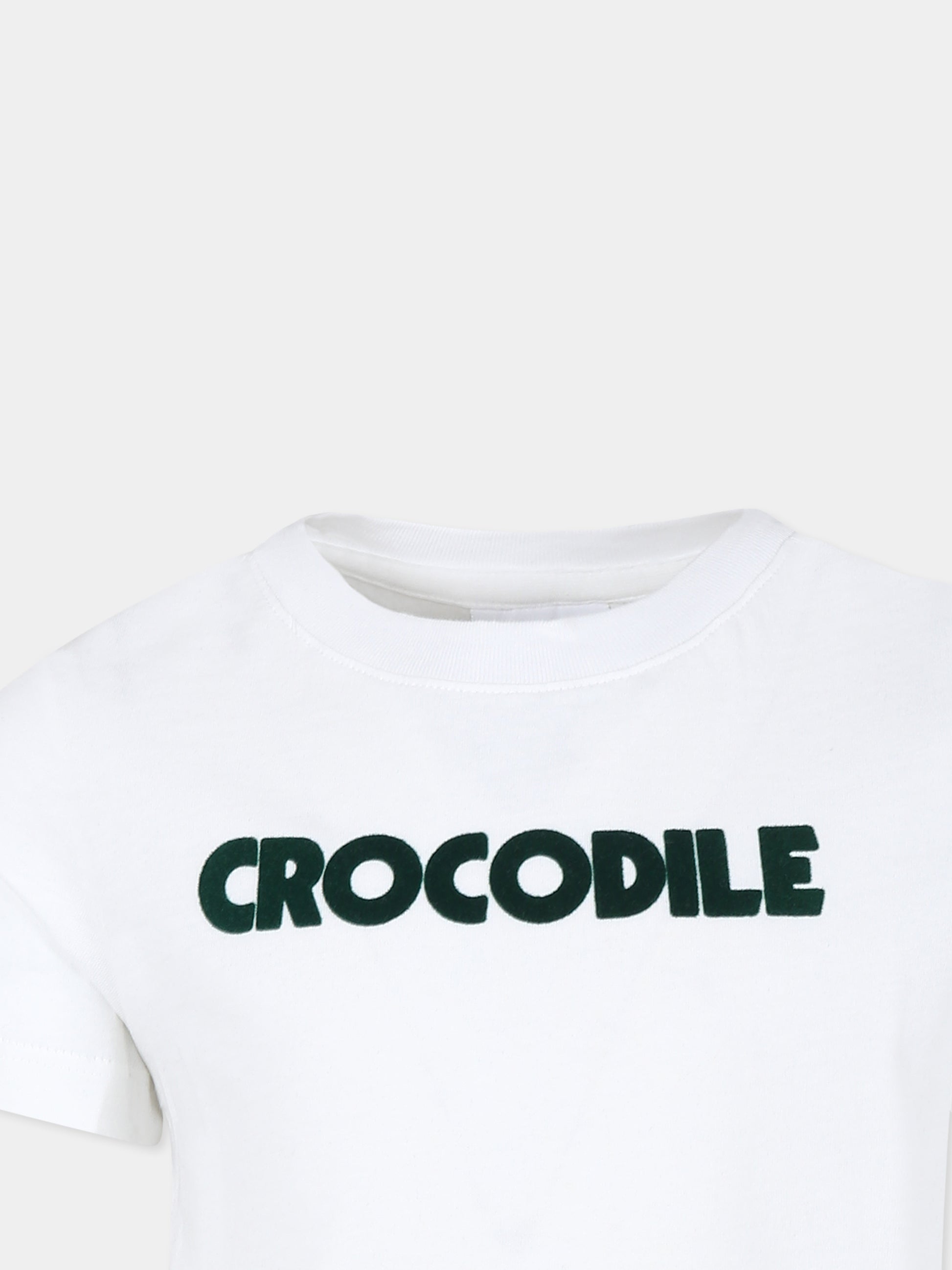 T-shirt bianca per bambino con coccodrillo,Lacoste,TJ7951 001