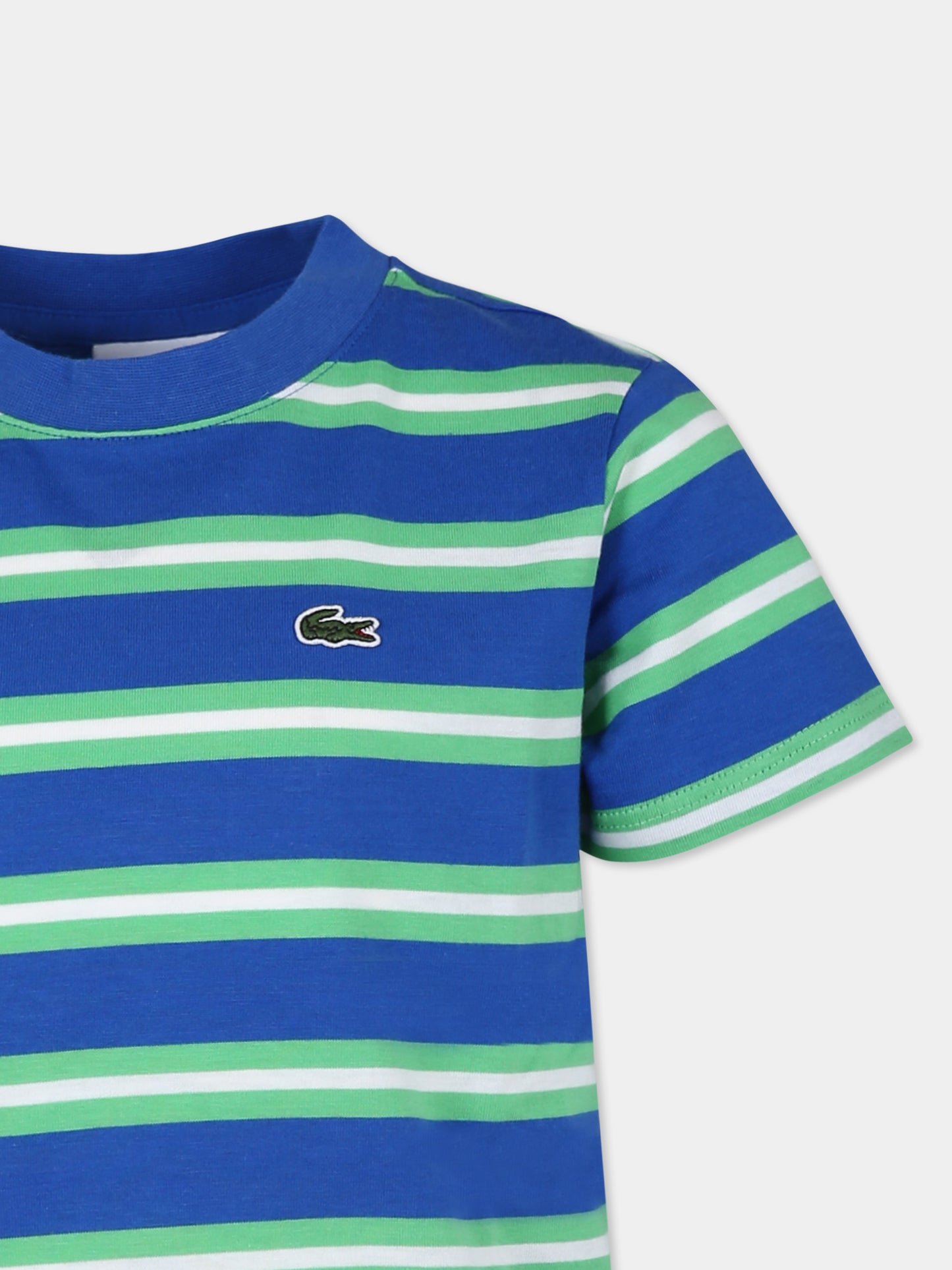 T-shirt blu per bambino con coccodrillo,Lacoste,TJ7122 IU1