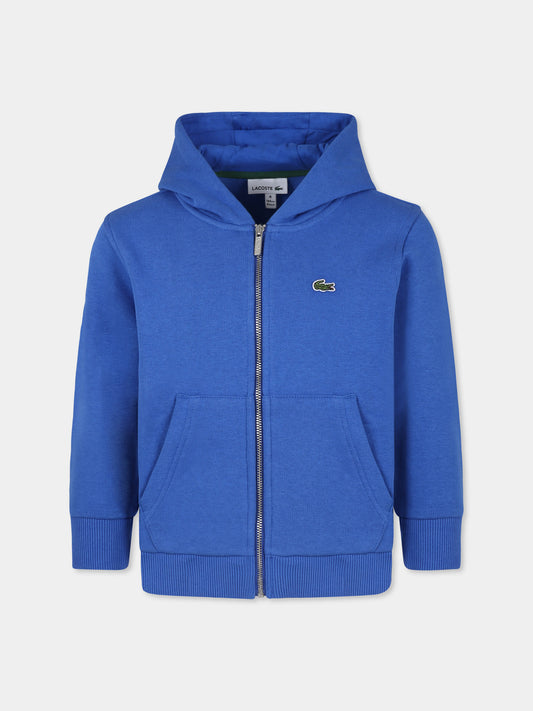 Felpa azzurra per bambino con coccodrillo,Lacoste,SJ9723 IXW