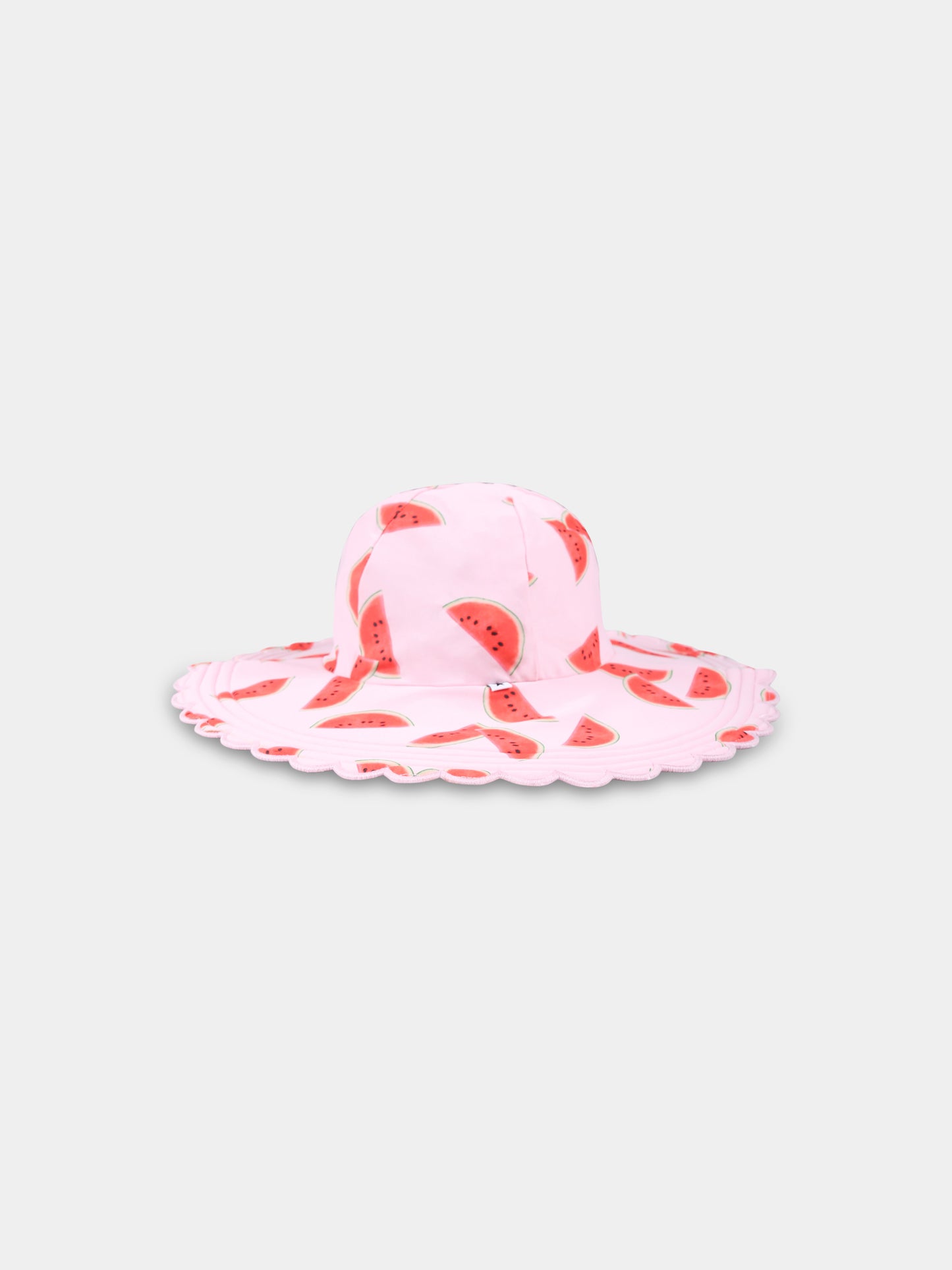 Pink cloch for girl with watermelon print