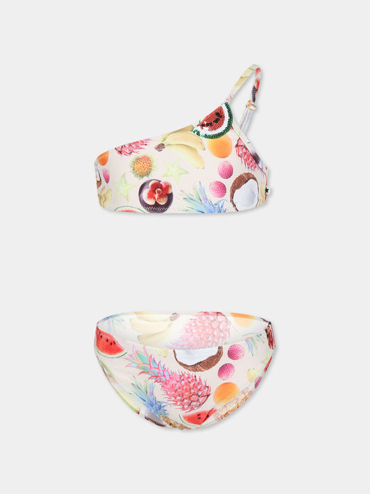 Bikini avorio Naja per bambina con stampa frutta,Molo,8S25P114 9237