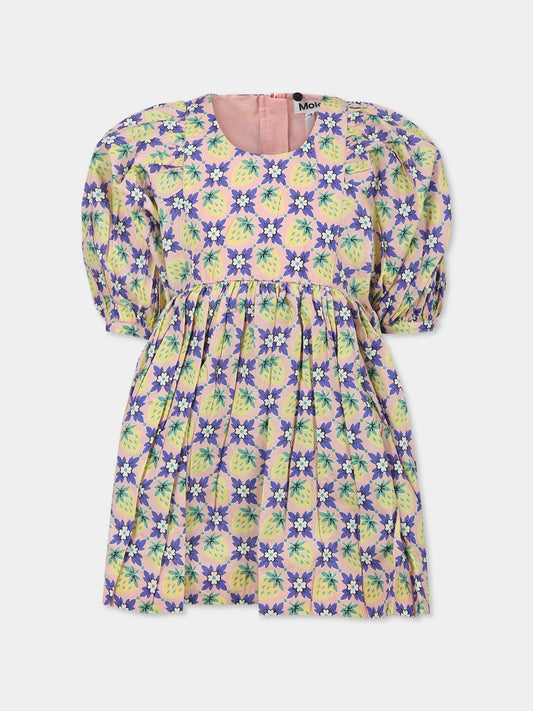 Vestito Caio multicolor per bambina con fragole e fiori,Molo,2S25E115 9267