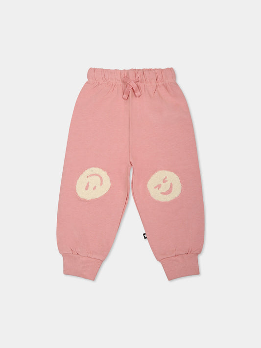 Pink trousers for babykids with smile