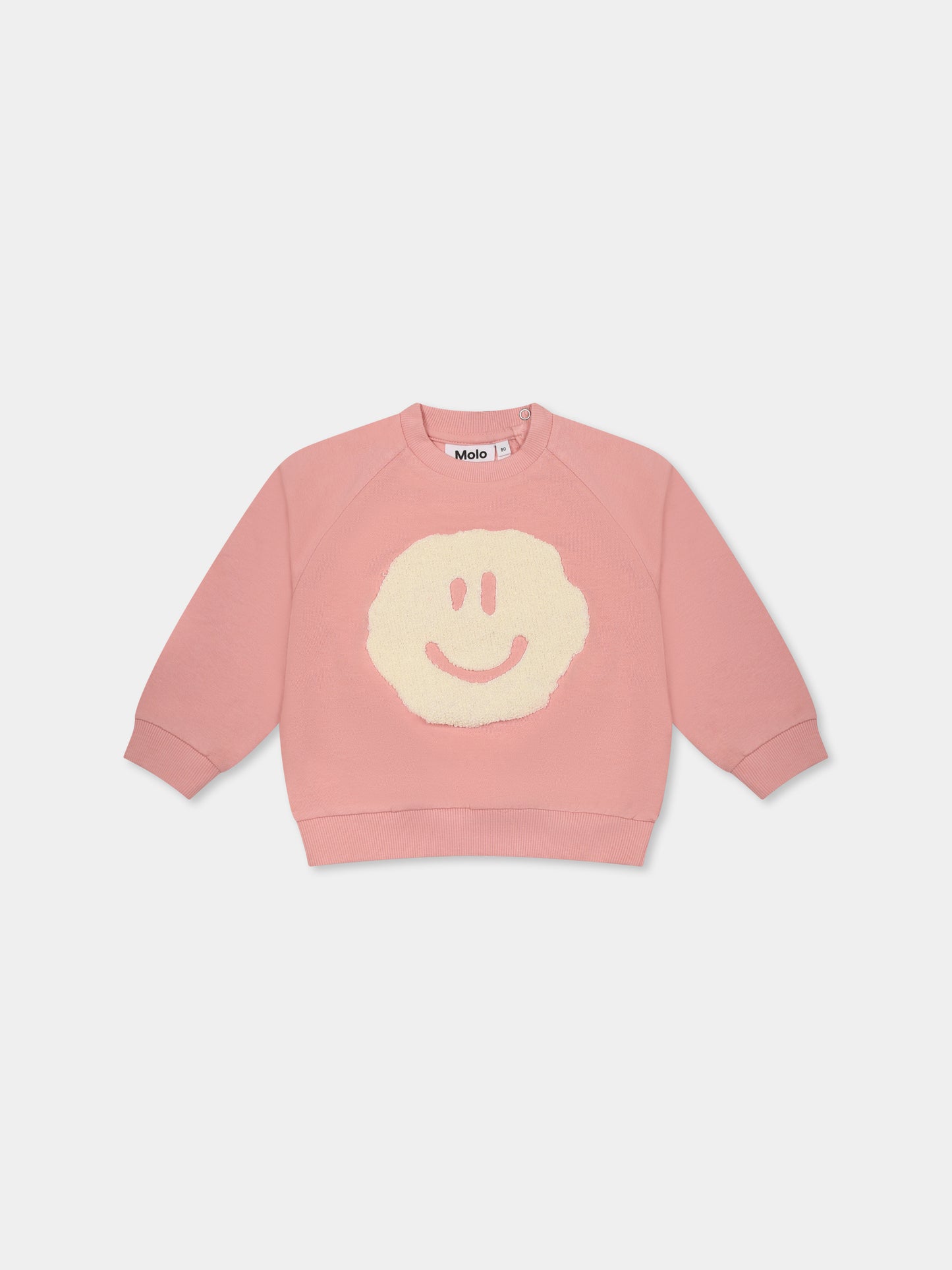 Felpa Disc rosa per neonati con smile,Molo,6S25J203 8283