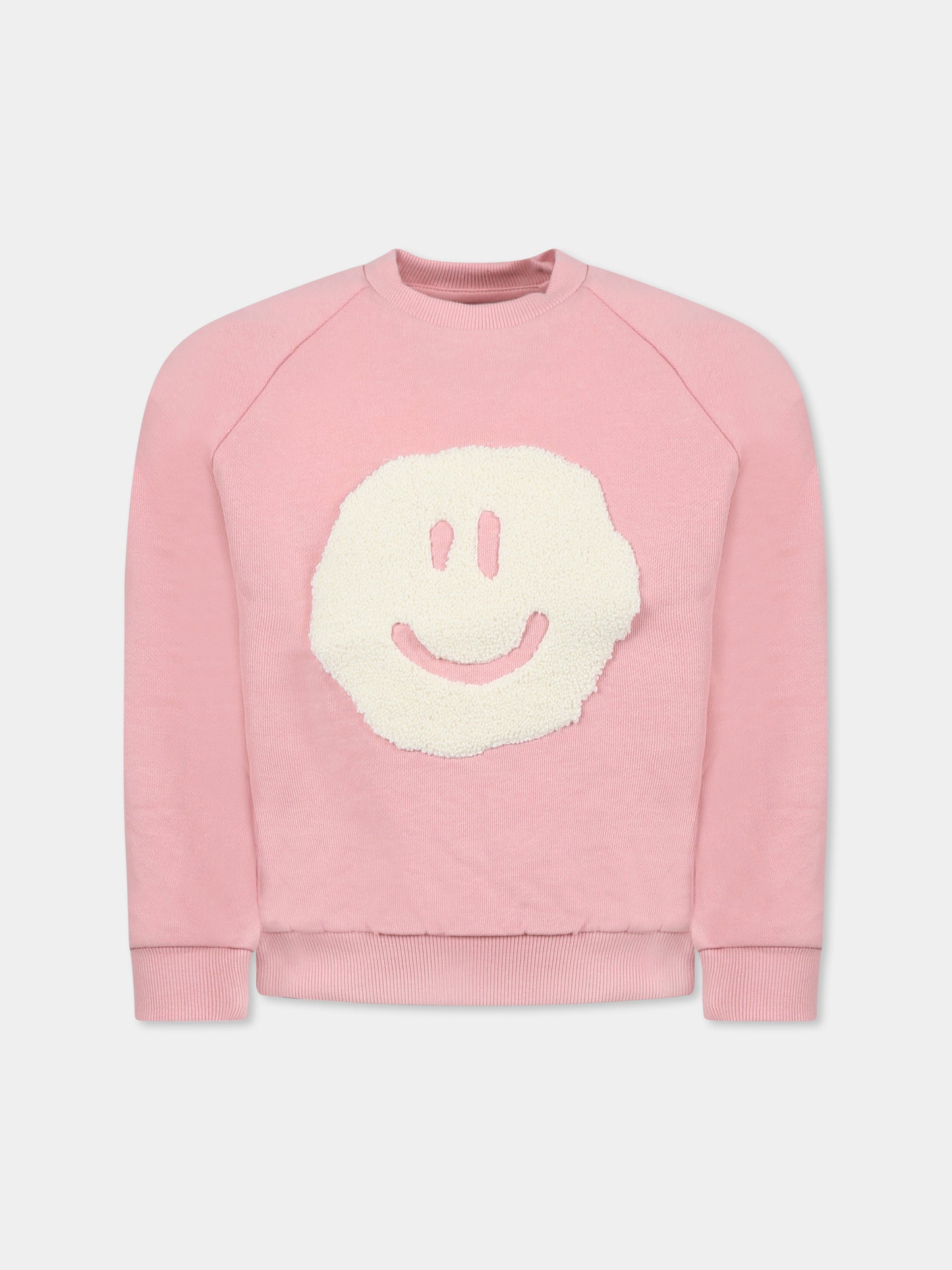 Pink sweatshirt for kids with smiley