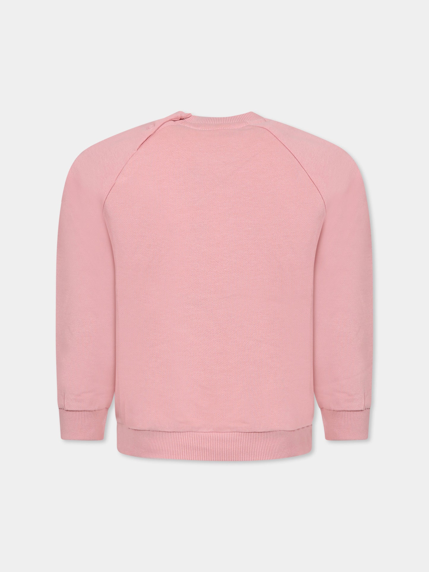 Pink sweatshirt for kids with smiley