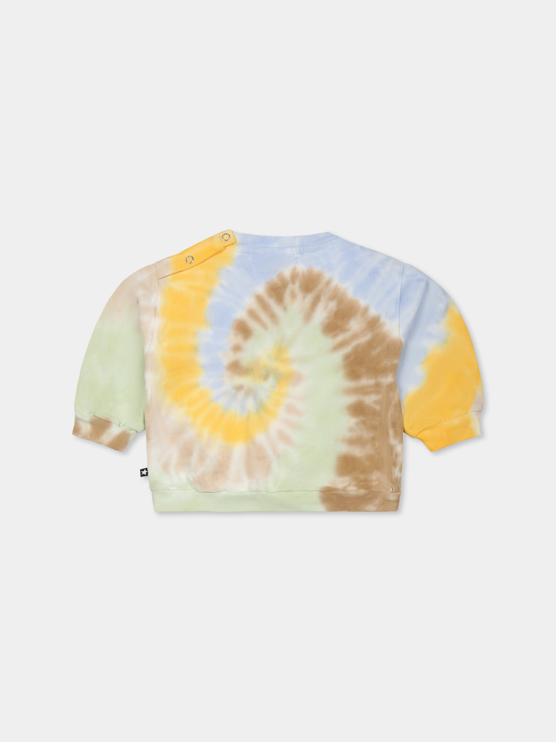 Felpa Dear multicolor per neonati con stampa tie dye,Molo,6S25J204 9309