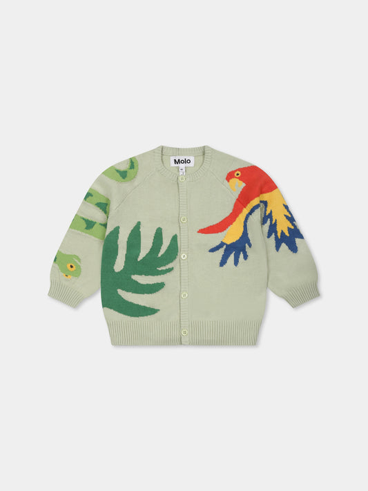 Cardigan Brody verde per neonati con stampa giungla,Molo,6S25K301 3883