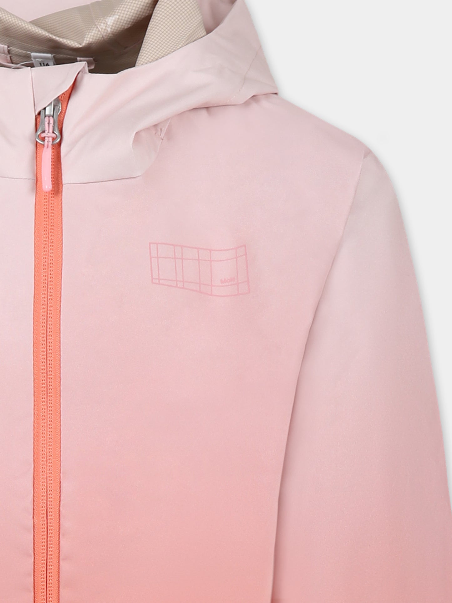 Giacca a vento Horizon rosa per bambina con logo,Molo,5S25M102 3933