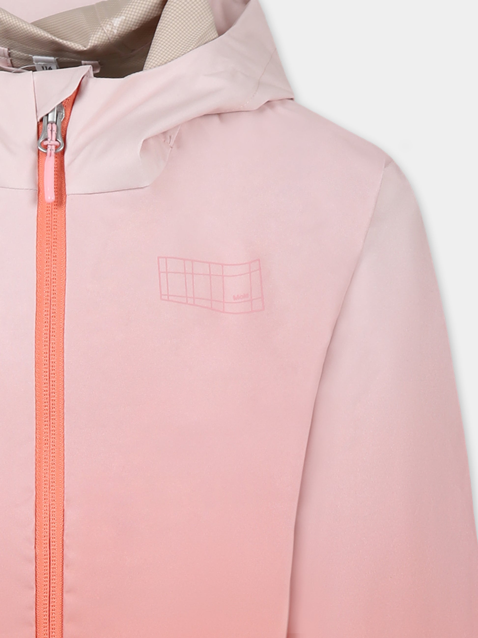 Giacca a vento Horizon rosa per bambina con logo,Molo,5S25M102 3933