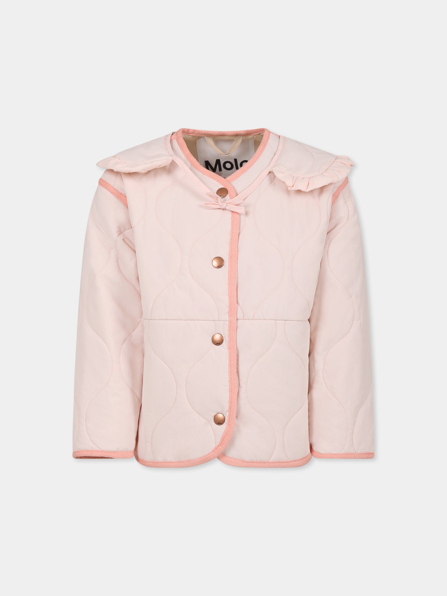 Pink down jacket for girl