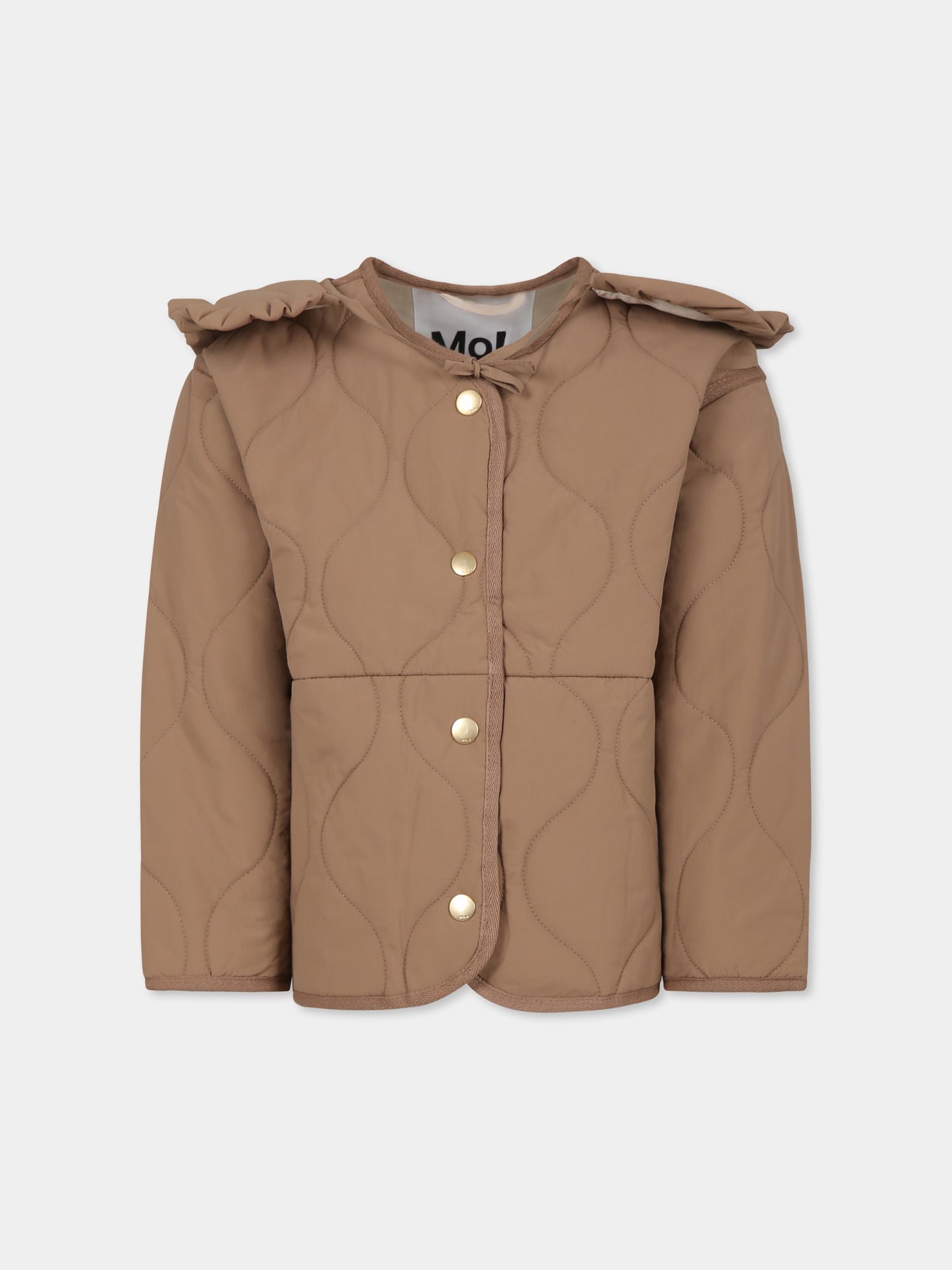 Brown down jacket for girl