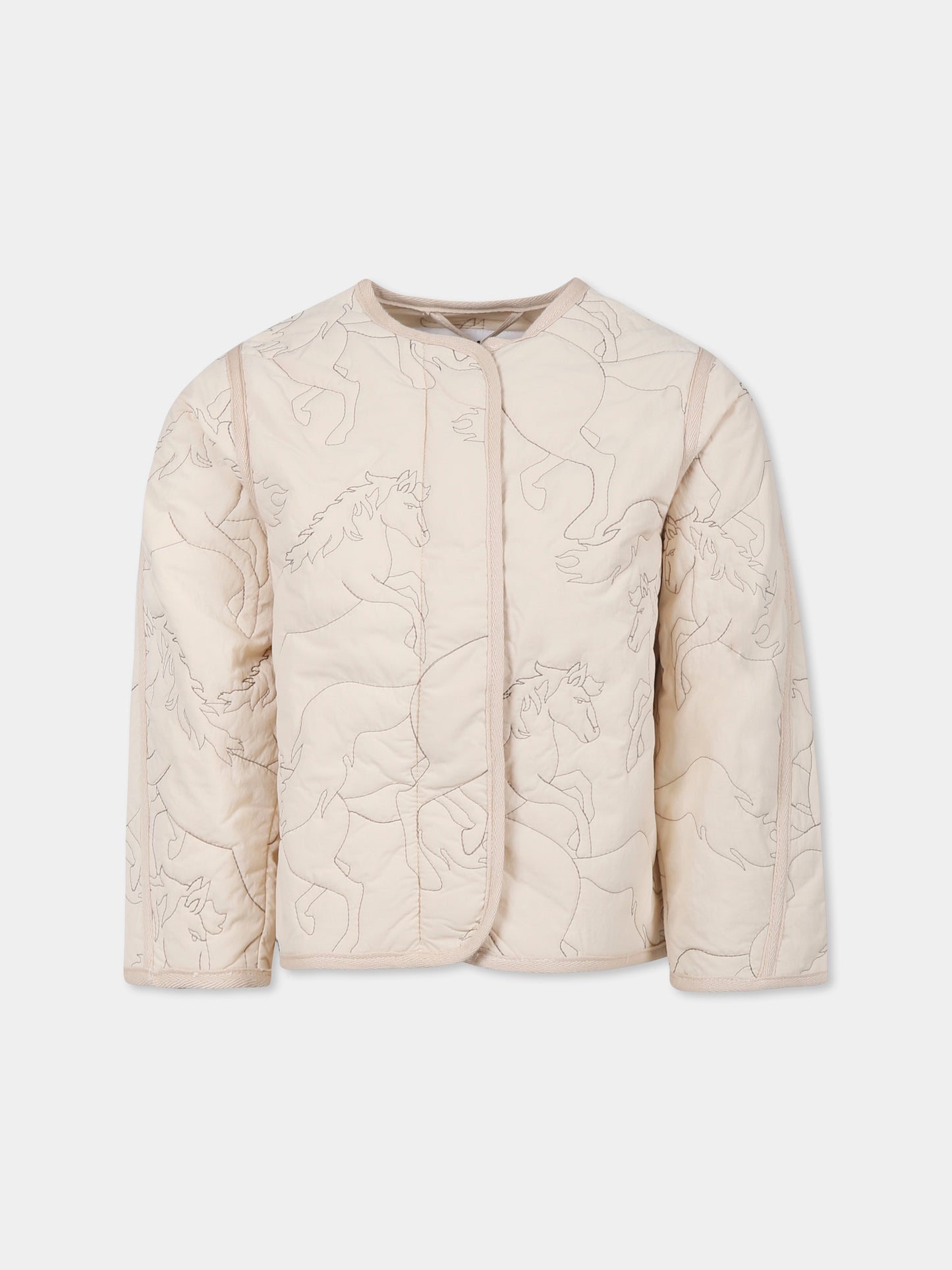Piumino Holley avorio per bambina con cavalli,Molo,5S25M602 5410
