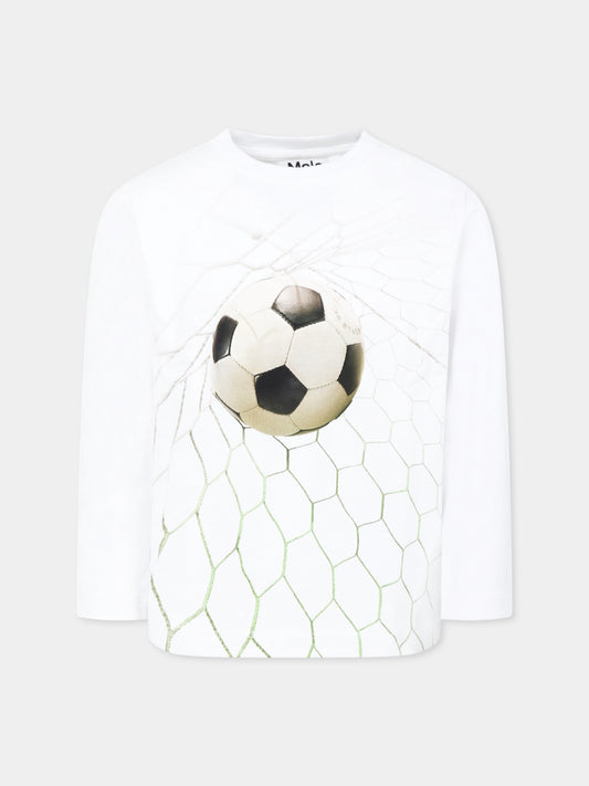 T-shirt Reif bianca per bambino con pallone,Molo,1S25A408 3947