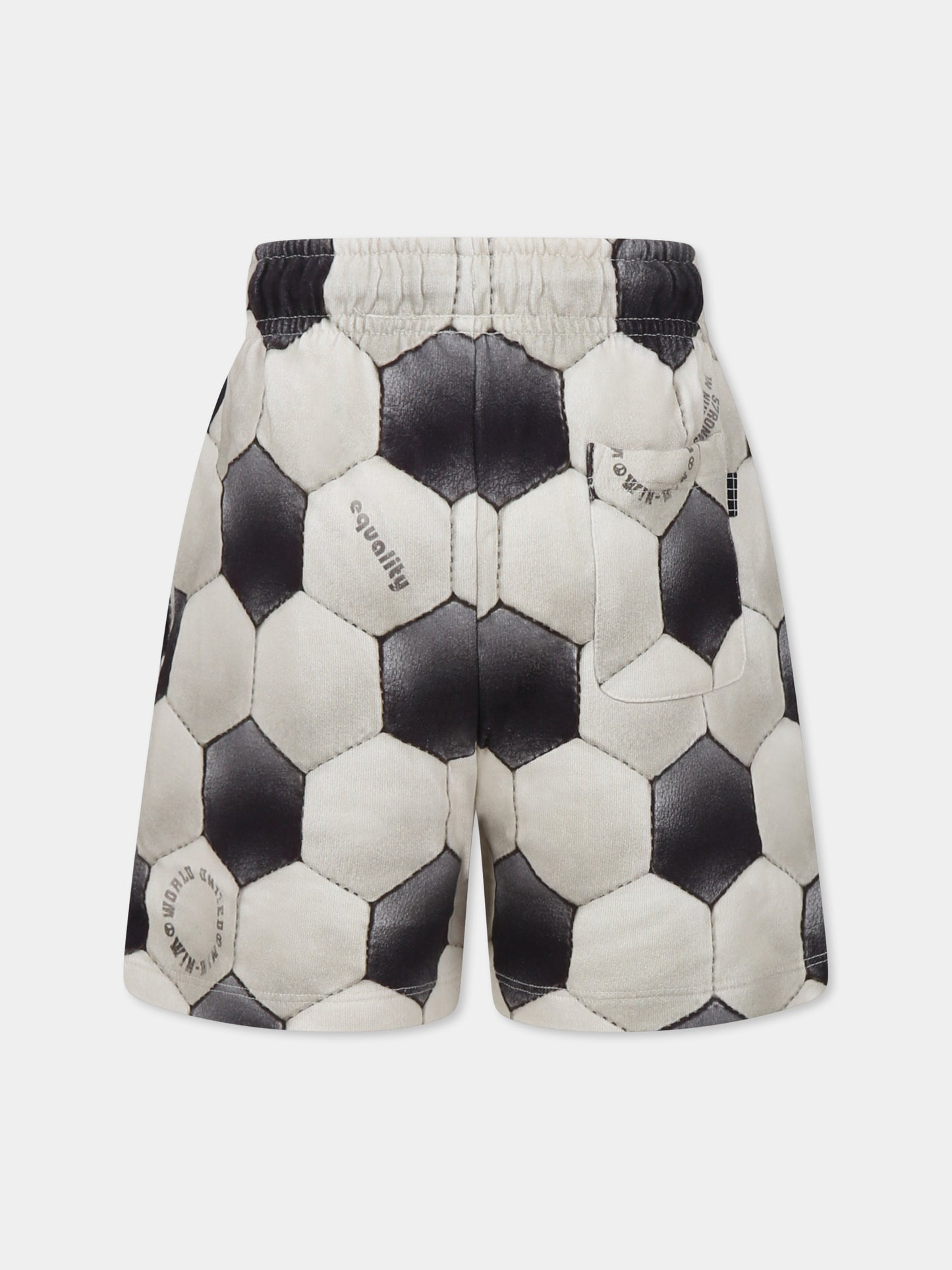 Shorts Adian beige per bambino con stampa pallone,Molo,1S25H204 9287