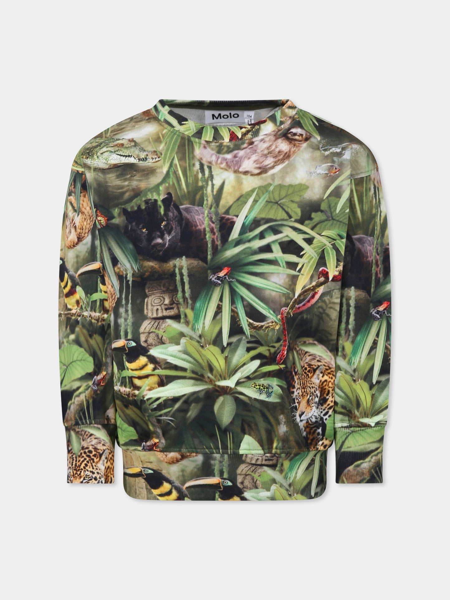 Felpa Mattis verde per bambino con animali della giungla,Molo,1S25J201 9290