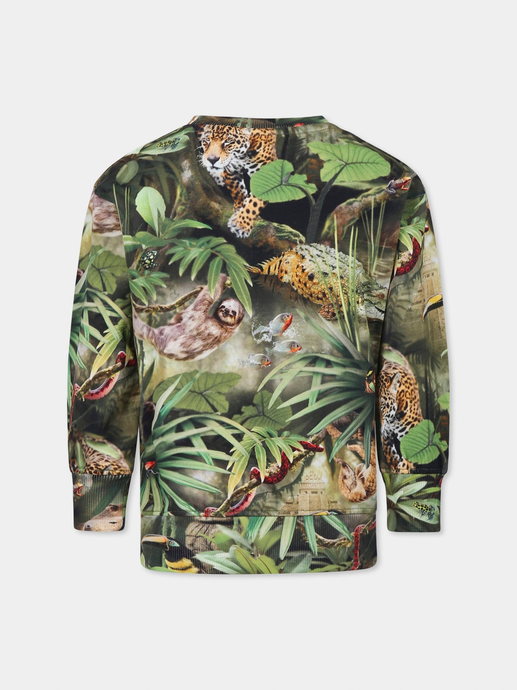 Felpa Mattis verde per bambino con animali della giungla,Molo,1S25J201 9290