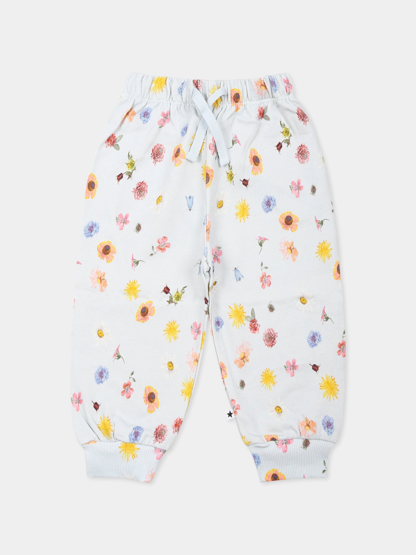 Pantaloni Simeon celesti per neonata con stampa floreale,Molo,4S25I201 9280