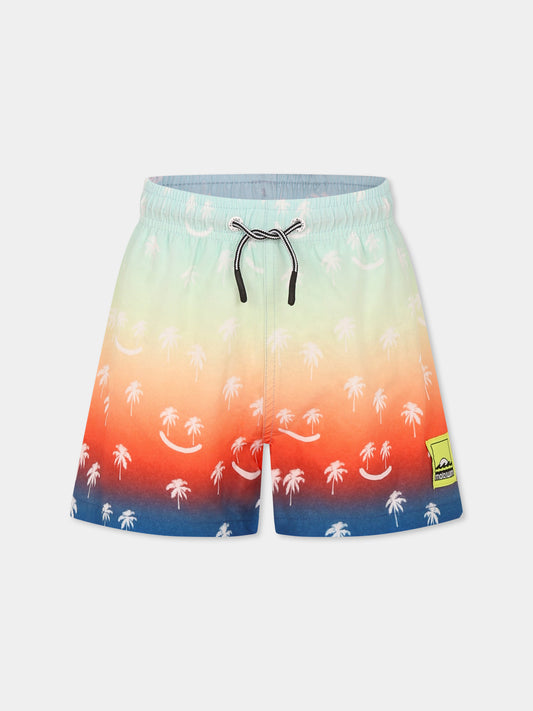 Boxer Niko multicolor per bambino con smile e palme,Molo,8S25P403 3805