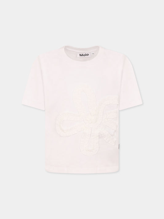 T-shirt Reinette bianca con fiore,Molo,2S25A208 5474