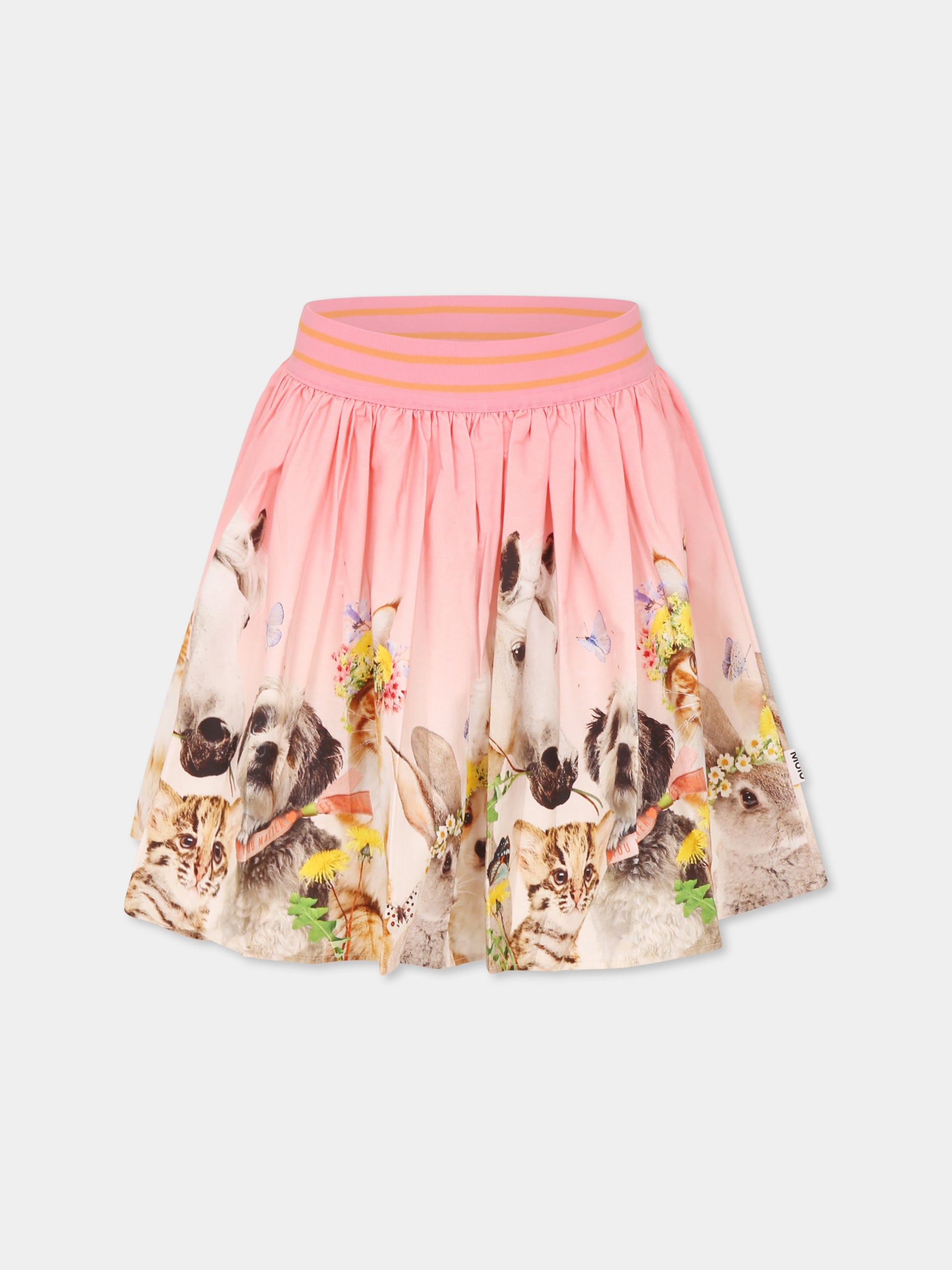 Gonna Brenda rosa per bambina con animali,Molo,2S25D103 3983