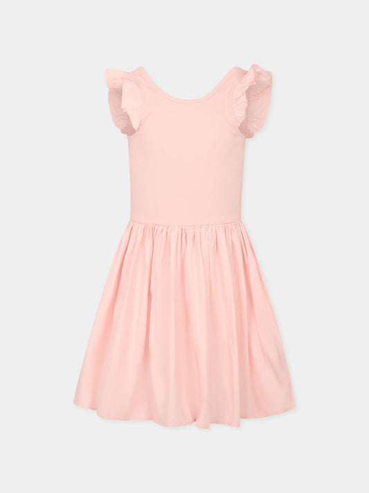 Vestito rosa per bambina con rouches,Molo,2S25E108 5463