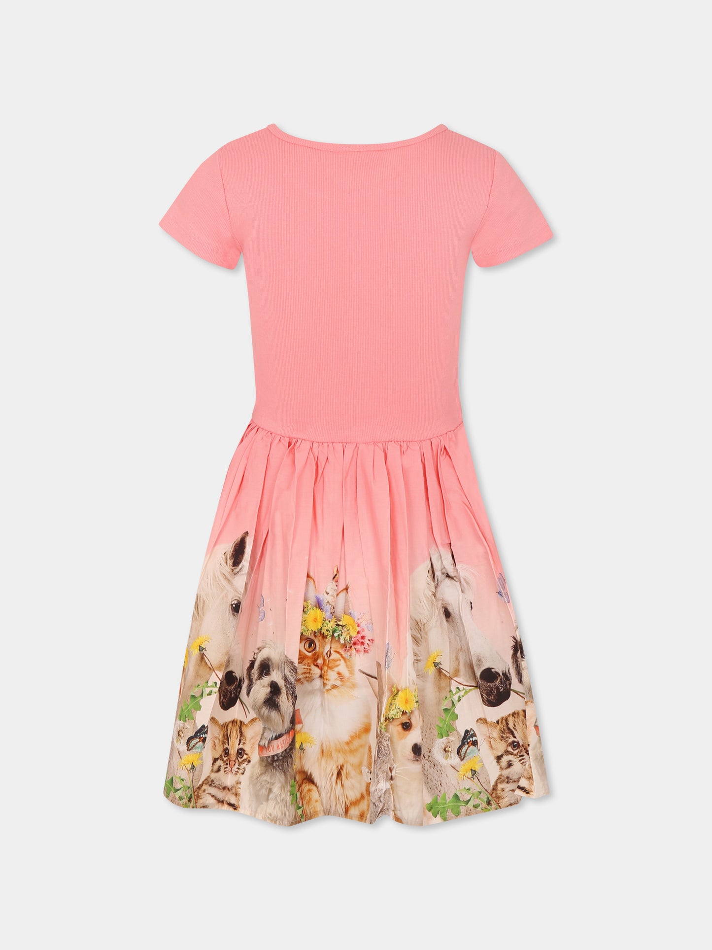 Vestito Cissa rosa per bambina con animali,Molo,2S25E114 3983