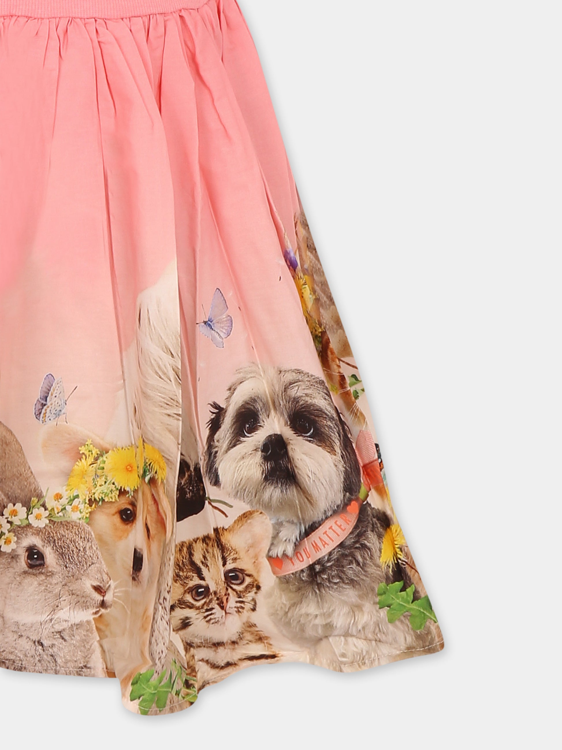 Vestito Cissa rosa per bambina con animali,Molo,2S25E114 3983