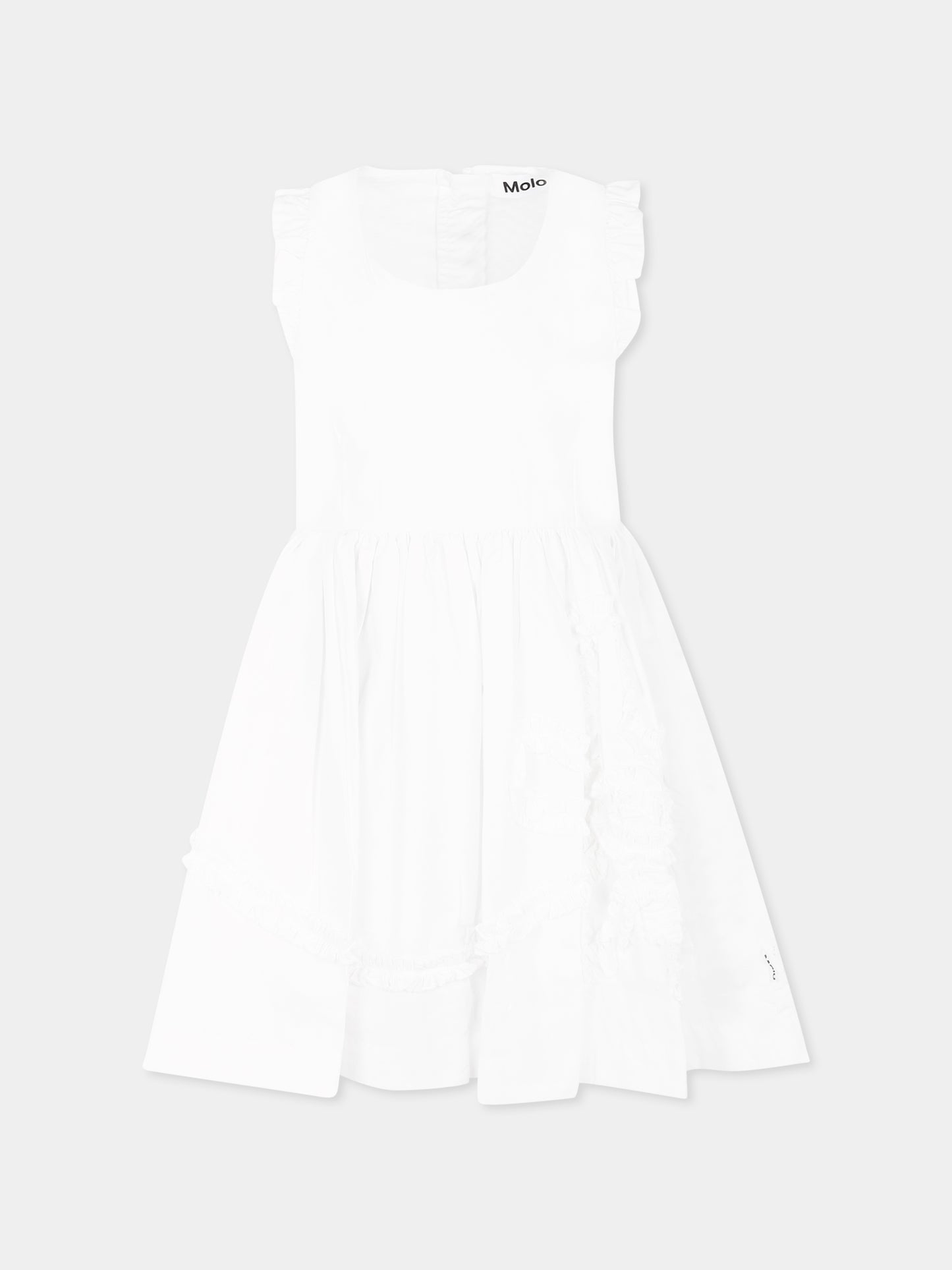 Vestito Cortney bianco per bambina con fiore,Molo,2S25E126 5474