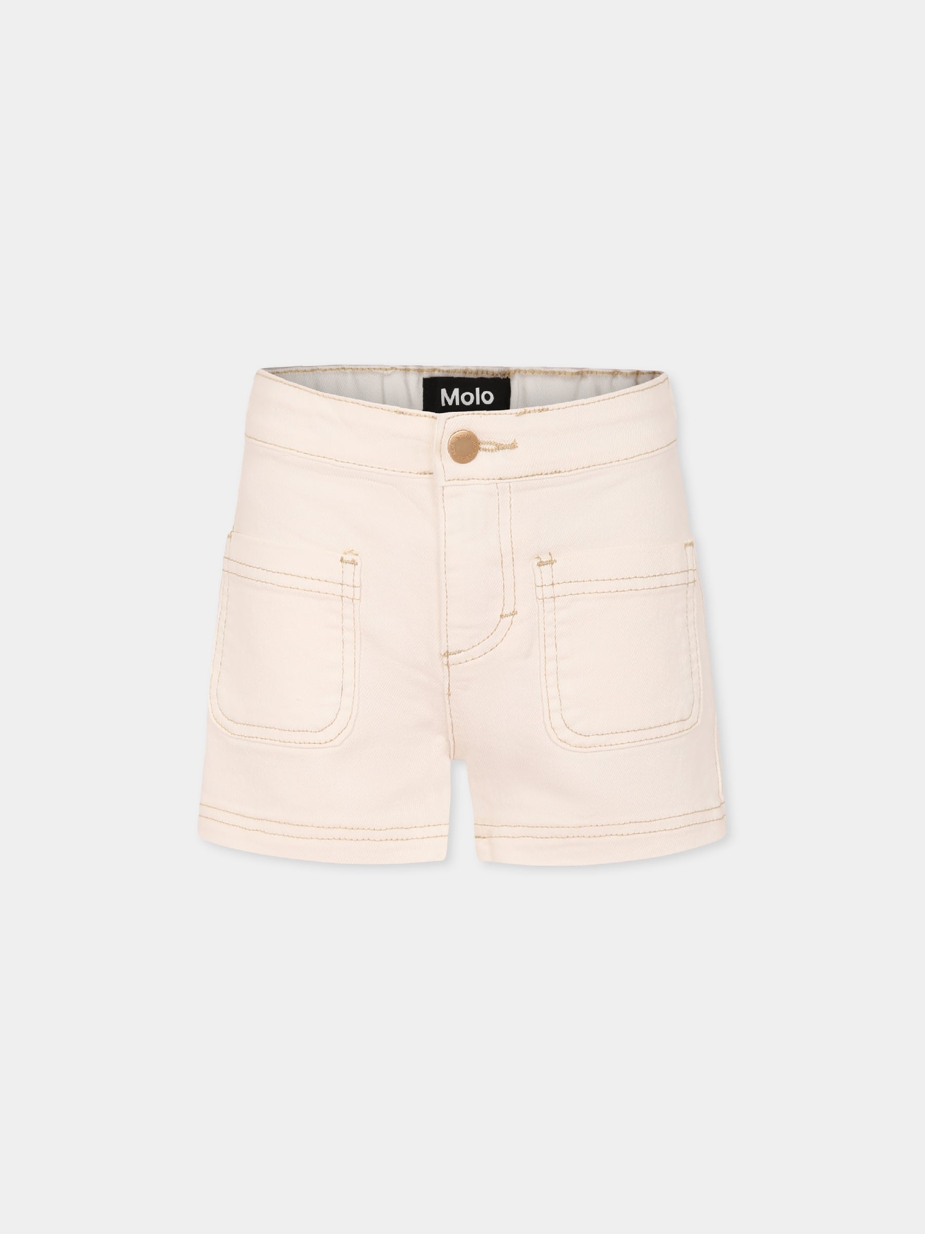 Shorts avorio per bambina con logo,Molo,2S25H104 5474