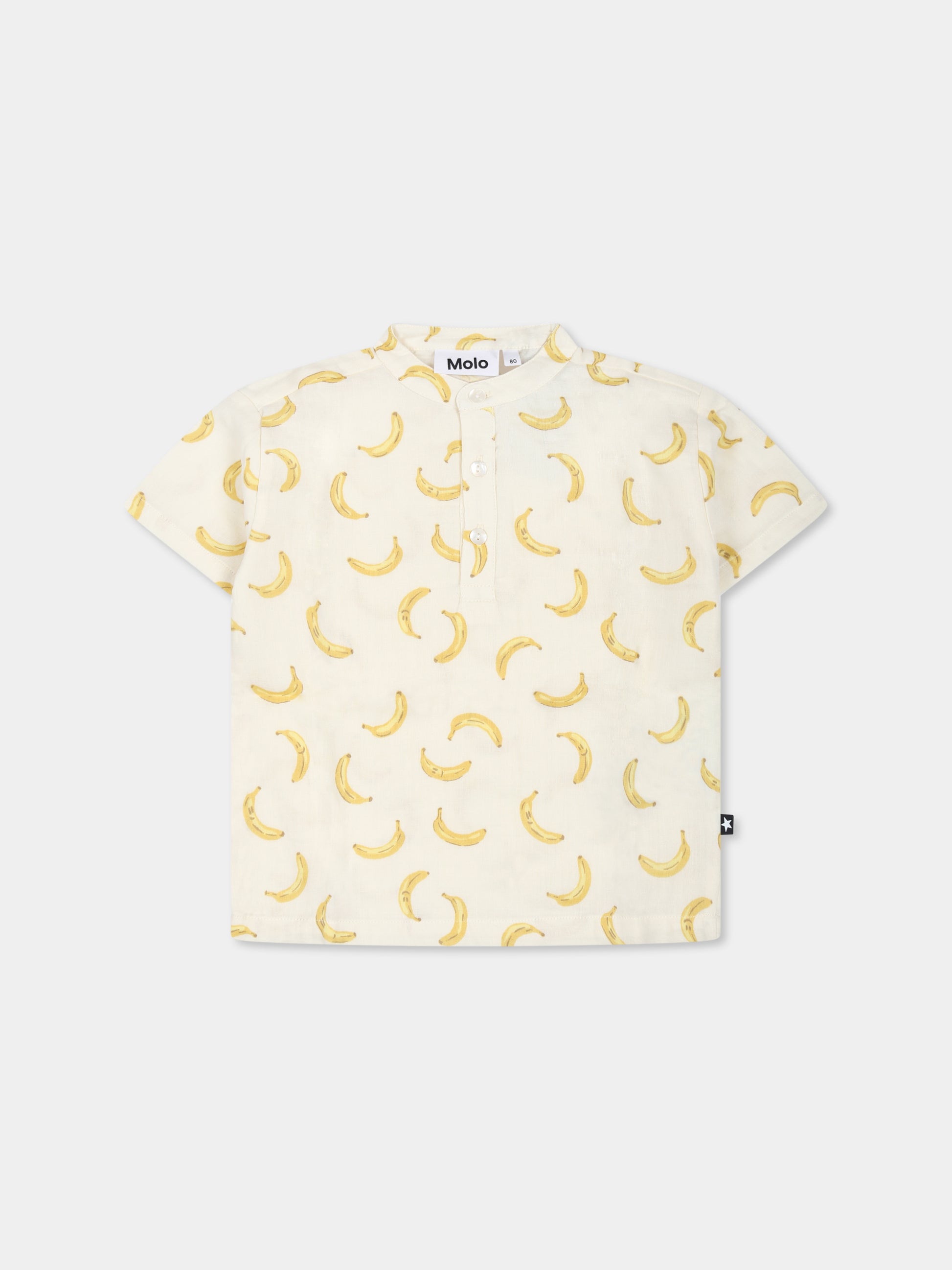 Camicia Ever avorio per neonati con banana all over,Molo,6S25C103 9358