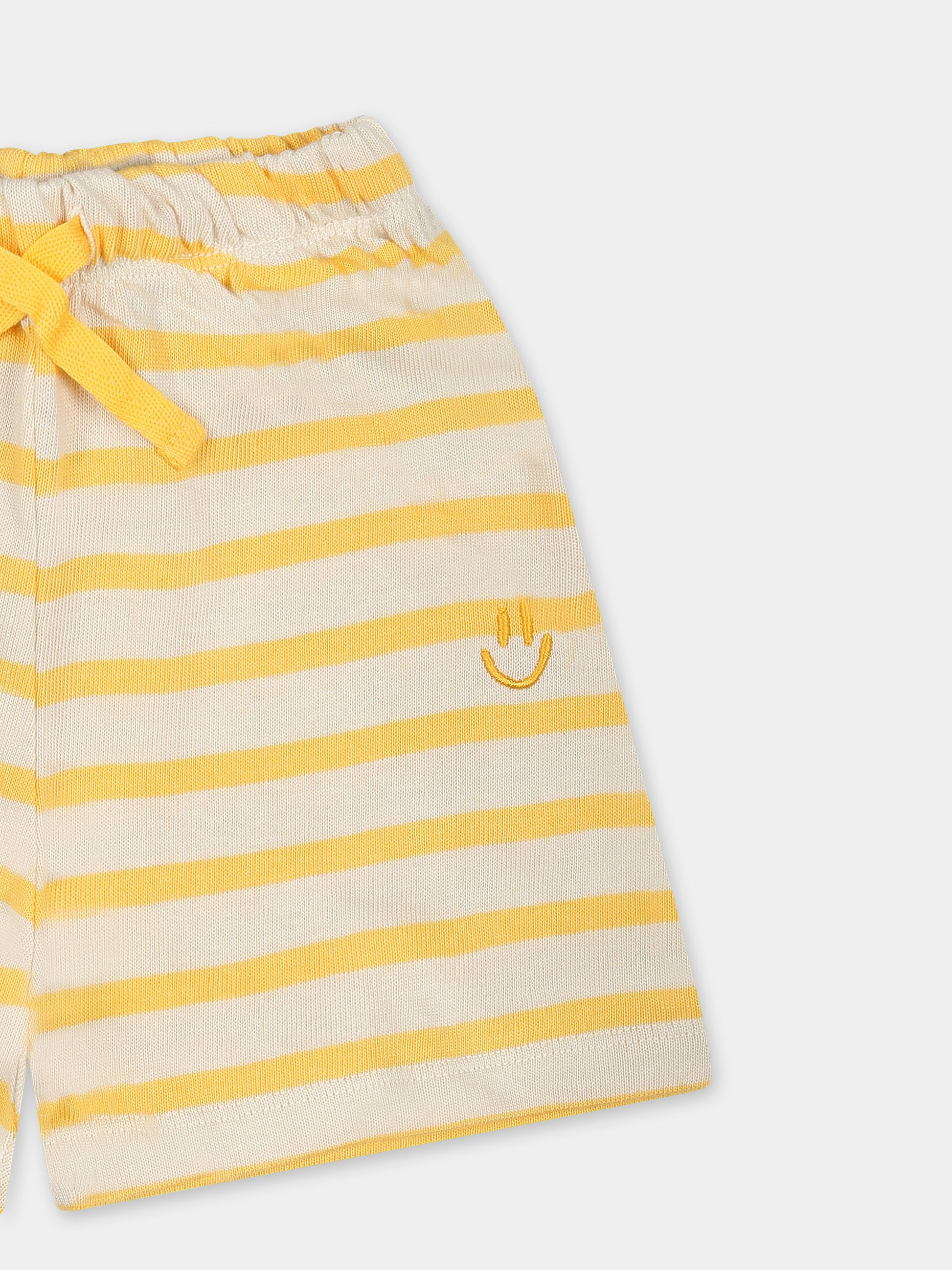 Shorts avorio per neonati con patch logato,Molo,6S25H202 9314