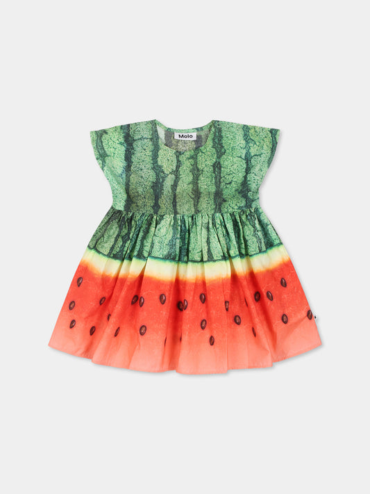 Vestito Channi multicolor per neonata con stampa anguria,Molo,4S25E111 9325