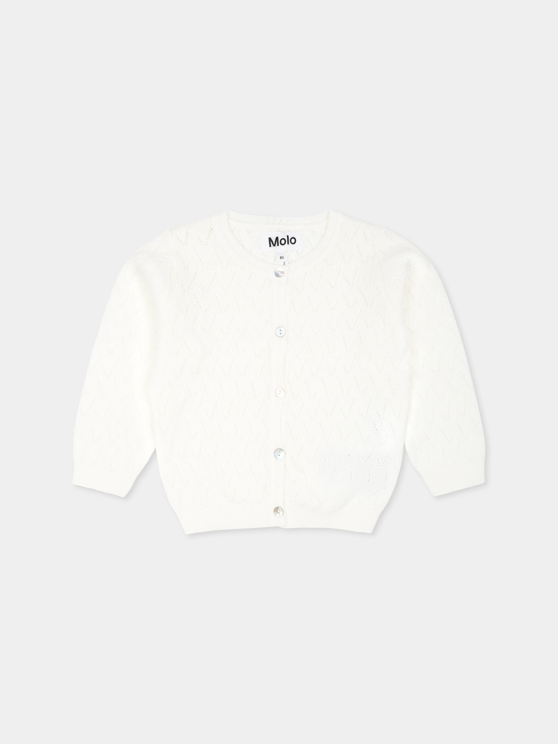 Cardigan Gilli bianco per neonata,Molo,4S25K303 5474