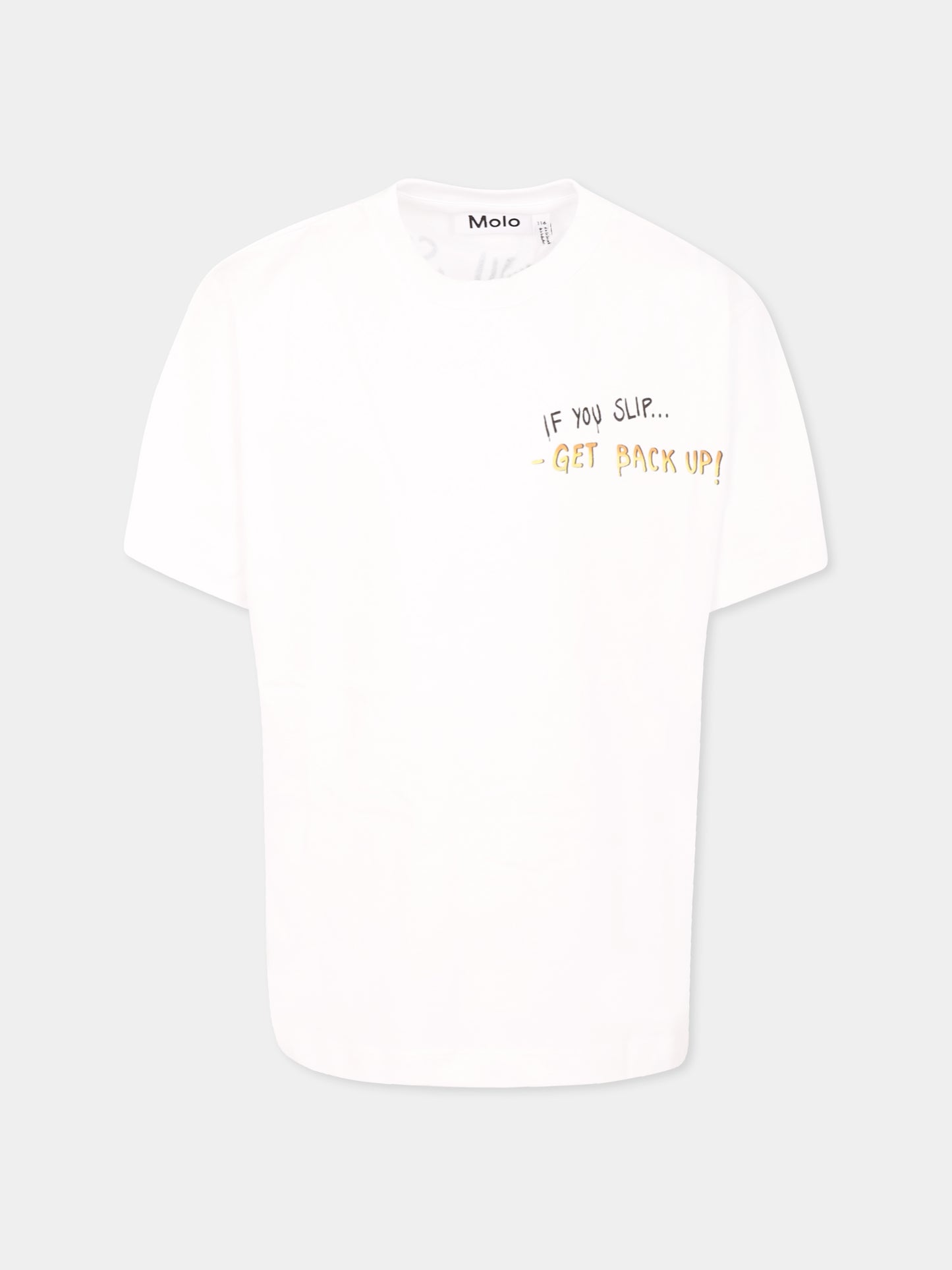 T-shirt bianca per bambino con scritta nera e banana,Molo,1S25A214 3936