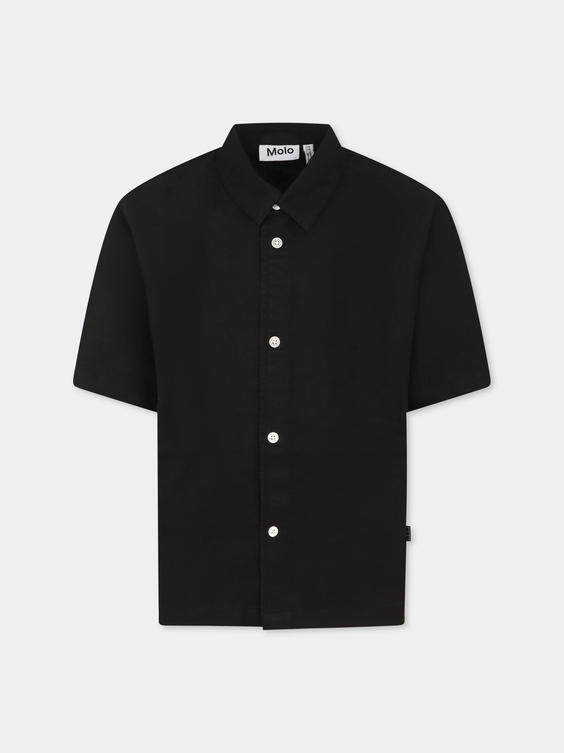 Camicia nera per bambino con patch logato,Molo,1S25C202 0099