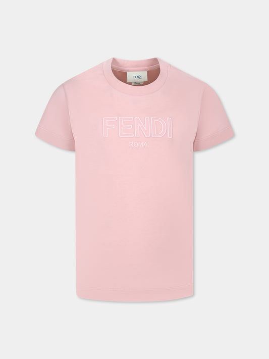 Pink t-shirt for girl with logo