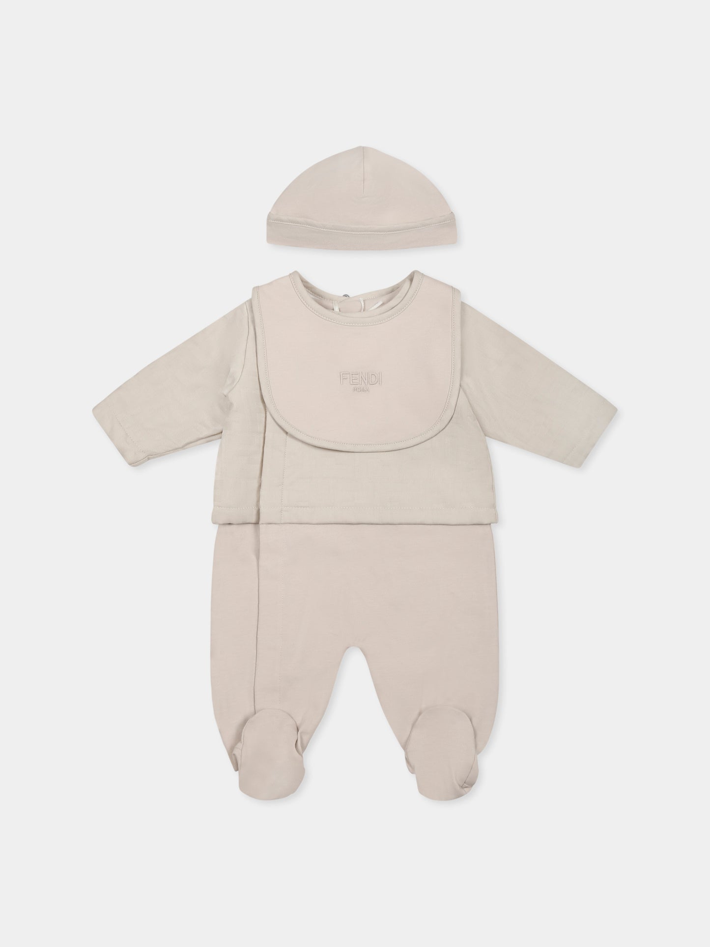 Beige babygrow set for babykids with FF